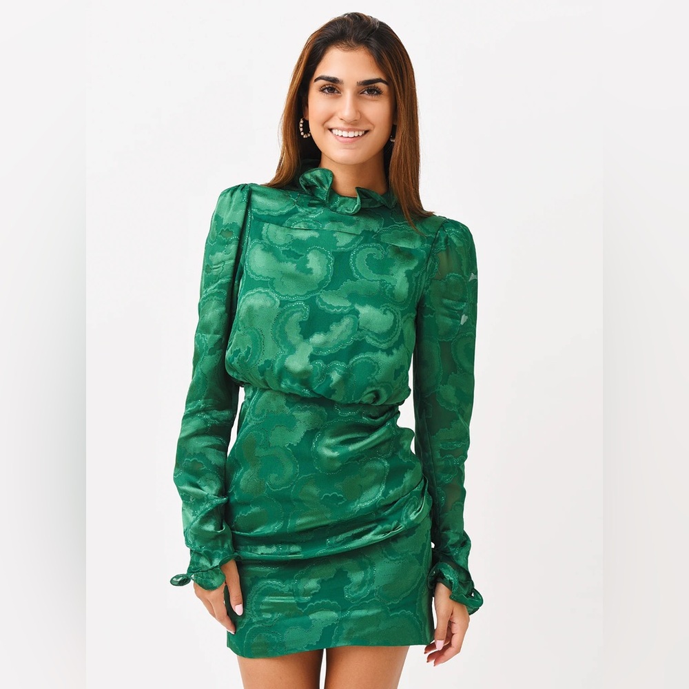 Saloni Green Rina Dress